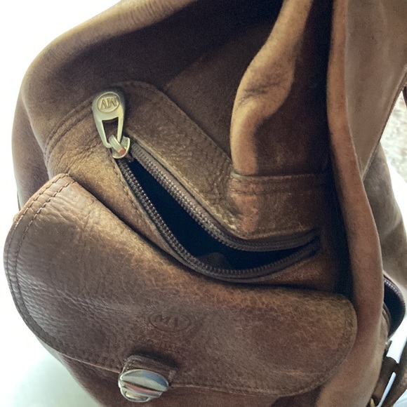 Vintage Marco Valentino backpack dark tan leather bag main image 9